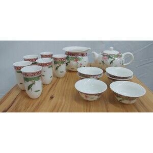 Vintage Child's Play Kitchen Dishes Teapot Rice Bowl Cups